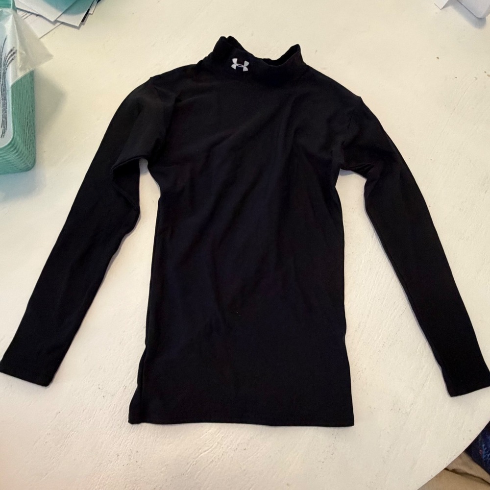 Under Armour ColdGear Womens Small Black Mock Neck Long Sleeve Compression Shirt